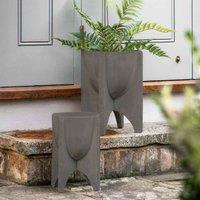 Gallery Direct Nola Planter Large Antique Stone 300x300x380mm, Grey