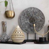 Gallery Direct Wilma Vase Mottled Brown 190x190x390mm, Brown