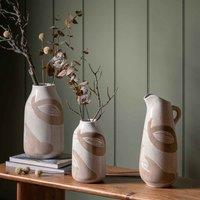 Gallery Direct Raleigh Pitcher Vase Reactive Whtebrown 175x160x370mm, Brown