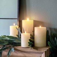 Gallery Direct Pillar Candle Rustic Ivory (2Pk) 70x70x140mm, Brown