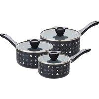 Prestige Prestige X Disney Monochrome 3Pc Saucepan Set, Black