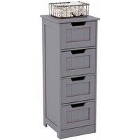Vida Designs Bath Vida Priano Bathroom 4 Drawer Floor Standing Wooden Cabinet Grey, Grey