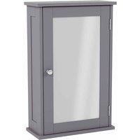 Vida Designs Bath Vida Priano Wall Mounted Mirrored Bathroom Cabinet Single Grey, Grey