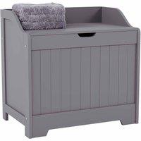 Vida Designs Bath Vida Priano Bathroom Laundry Cabinet, Wooden Basket Unit Grey, Grey