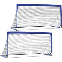 Homcom Football Goal Folding Outdoor With All Weather Net Teens Adults 6'x3', Blue