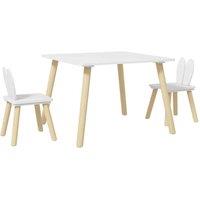 AIYAPLAY 3 Pieces Toddler Table and Chair Set for Nursery, Playroom, Classroom, White
