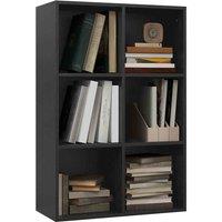 HOMCOM Cubic Cabinet Bookcase Storage Shelves For Home Office, Black, Black