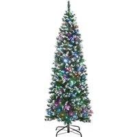 HOMCOM 6Ft Prelit Artificial Christmas Tree With 300 Colourful Led Light, Green