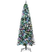 HOMCOM 7Ft Prelit Artificial Christmas Tree With 350 Colourful Led Light, Green