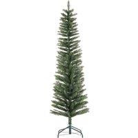 HOMCOM 6 Foot Artificial Pencil Christmas Tree With Branches, Green, Green