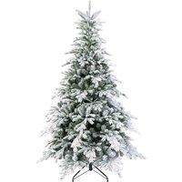 HOMCOM 5 Ft Artificial Christmas Tree With Realistic Snow Branches, Led Lights, Green