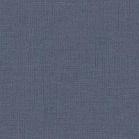 Grandeco Linen Textured Plain Wallpaper Navy Blue, Blue