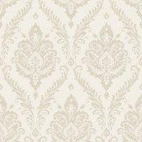 Grandeco Classical Grand Damask Textured Wallpaper Neutral, Cream
