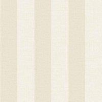 Grandeco Classic Wide Textured Stripe Wallpaper Beige, Cream