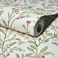 Grandeco Boutique Sprig Leaf Pvc-free Eco Wallpaper Neutral, Cream