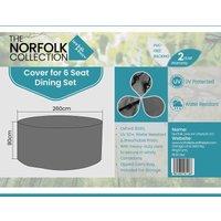 Norfolk Collection Delux 6 Seat Dining Cover D260Cm X H90Cm, Grey