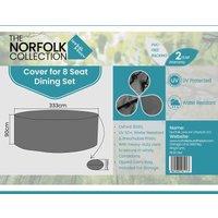 Norfolk Collection Delux 8 Seat Dining Cover L330Cm X W260Cm X H90Cm, Grey