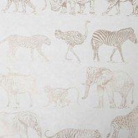 BOUTIQUE SAFARI CREAM WALLPAPER, Brown
