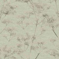 BOUTIQUE SERENE SEED-HEAD SAGE WALLPAPER, Green