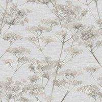 BOUTIQUE SERENE SEED-HEAD GREY WALLPAPER, Grey