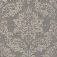 BOUTIQUE ARCHIVE DAMASK TAUPE WALLPAPER, Brown