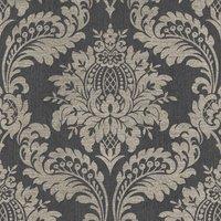 BOUTIQUE ARCHIVE DAMASK BLACK & GOLD WALLPAPER, Black