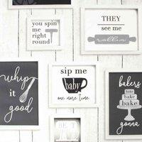 CONTOUR FRAMED QUOTES BLACK / WHITE WALLPAPER, Black