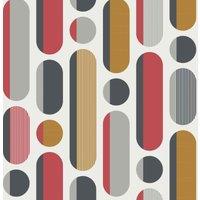 ENVY MORSE - SAFFRON / CHERRY WALLPAPER, Red