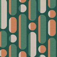 ENVY MORSE BOTTLE GREEN RUST WALLPAPER, Green