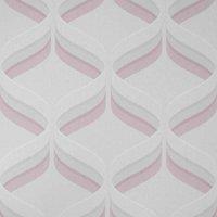 FRESCO RETRO OGEE PINK WALLPAPER, Pink