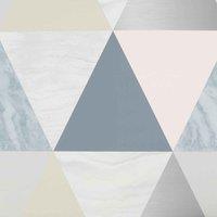 FRESCO HARLEQUIN NAVY / PINK WALLPAPER, Pink