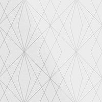 FRESCO LASER WHITE/SILVER WALLPAPER, White