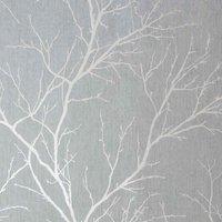 FRESCO WINTER TREE - DUCK EGG WALLPAPER, Blue