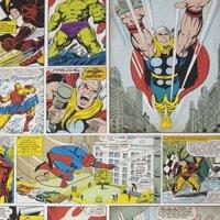 MARVEL MARVEL COMIC STRIP WPAPER WALLPAPER, Multi