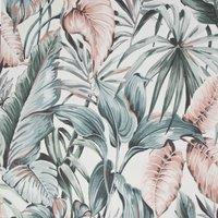 SUBLIME LEAVES EXOTIQUE LIGHT GREY/PINK WALLPAPER, Grey