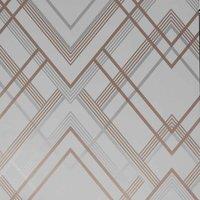 SUBLIME RITZ GREY / ROSE GOLD WALLPAPER, Multi