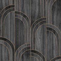 SUBLIME MODELLA WOOD BLACK WALLPAPER, Black