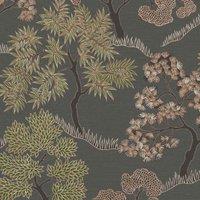 SUBLIME TREES CHARCOAL WALLPAPER, Grey