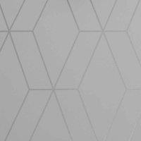 SUPERFRESCO COLOURS DIAMOND GEO GREY / SILVER WALLPAPER, Grey