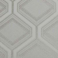 SUPERFRESCO COLOURS SAVILLE ROW GEO GREY / PALE GOLD WALLPAPER, Grey