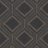 SUPERFRESCO COLOURS SAVILE ROW - CHARCOAL WALLPAPER, Black