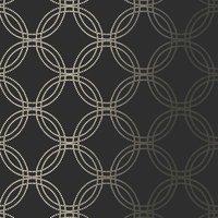 SUPERFRESCO EASY SERPENTINE GEO - BLACK WALLPAPER, Black