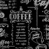 SUPERFRESCO EASY SFE COFFEE SHOP BLACK & WHITE WALLPAPER, Black