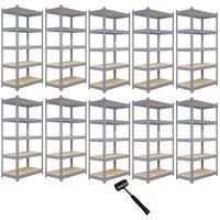 Monster Racking 10 X Q-rax Grey Metal Racking Units 90 X 50 X 180Cm, Grey