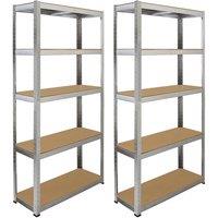 Monster Racking 2 X Galwix Galvanised Steel Shelves 90Cm Wide, Silver