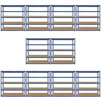 Monster Racking T-rax 10 X Extra Wide Storage Shelves Blue 160Cm W 60Cm D, Blue
