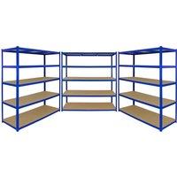 Monster Racking T-rax 3 X Extra Wide Storage Shelves Blue 160Cm W 60Cm D, Blue