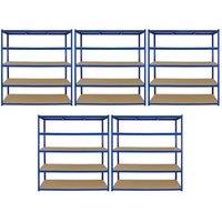 Monster Racking T-rax 5 X Extra Wide Storage Shelves Blue 160Cm W 60Cm D, Blue