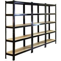 Monster Racking T-rax Heavy Duty Shelving Units Black 75Cm W 30Cm D Set Of 3, Black
