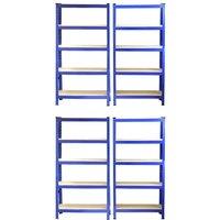 Monster Racking T-rax Heavy Duty Shelving Units Blue 75Cm W 30Cm D Set Of 4, Blue